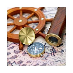 Boussole gousset Navigation, chromée - Marineshop : décoration marine