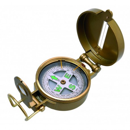 Compas de relèvement doré de poche - Marineshop : décoration marine