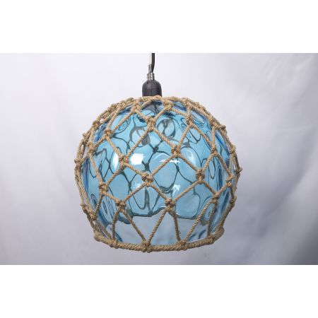 Lampe plafonnier - Boule en verre Bleue