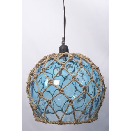 Lampe plafonnier - Boule en verre Bleue