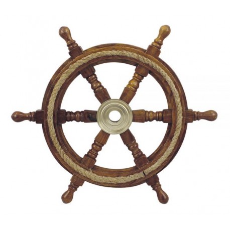 Barre à roue  bois/laiton  Ø: 30cm - QUALITE BOIS SHEESHAM - Marineshop