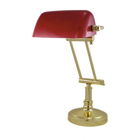 Lampe banquier opaline rouge - Marineshop